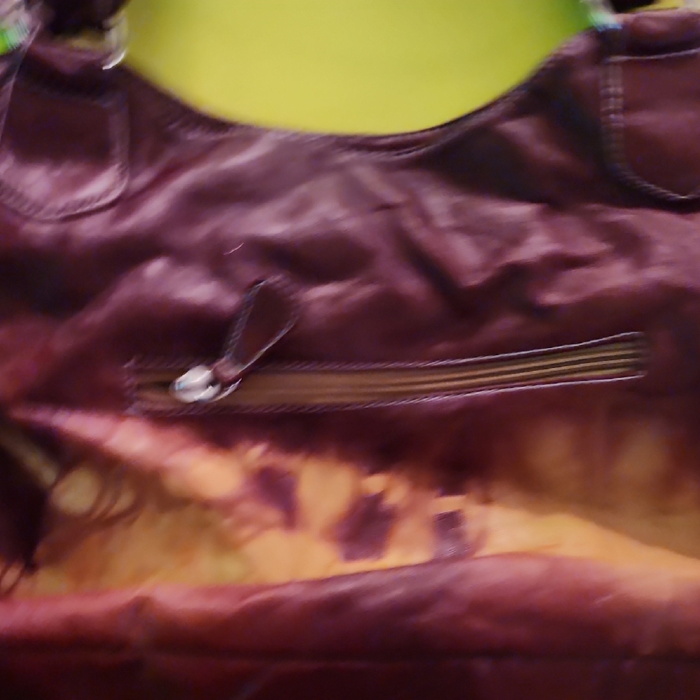 Elegant Brown and Yellow Satchel by Angel Barcelo. - Picture 9 of 10